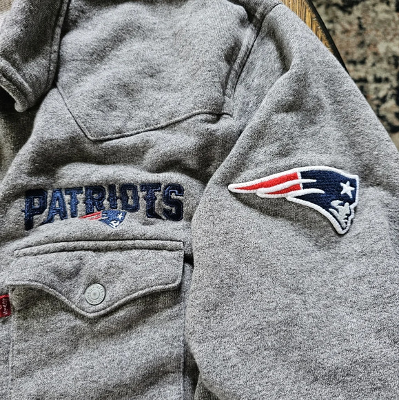 Levi's NFL New England Patriots Western Button-Up Jacket Gray Size Men's Large - Picture 9 of 16